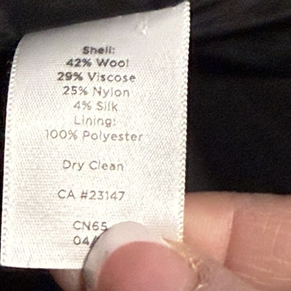Women's TALBOTS BLAZER Black Specked Wool Blend Sz 2 Office Executive - Picture 5 of 5